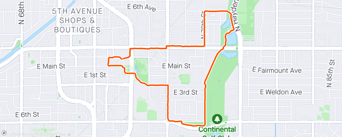 Map of the activity, ⛅ Scottsdale run with friends