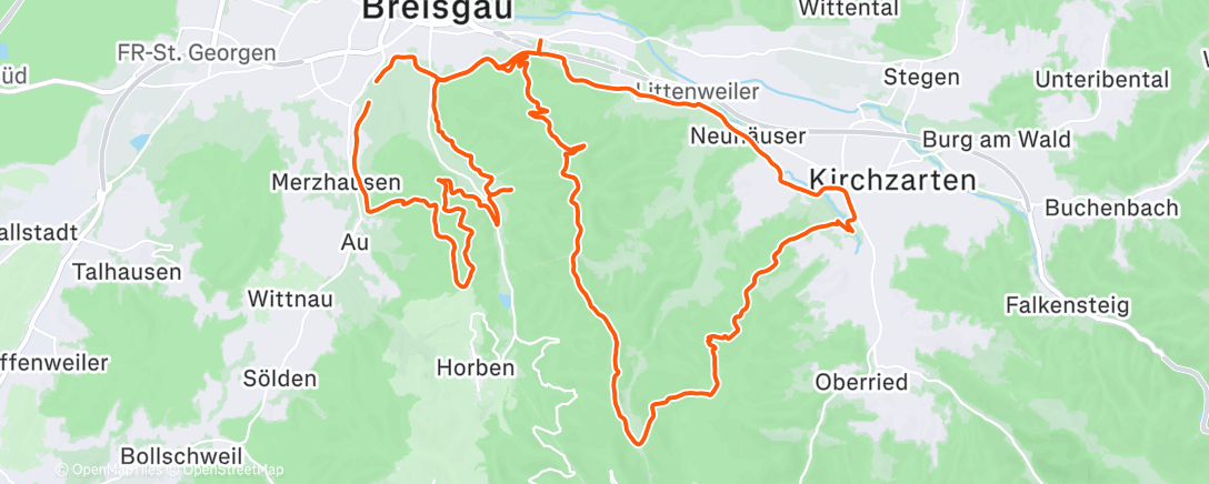 Map of the activity, Lunch Mountain Bike Ride