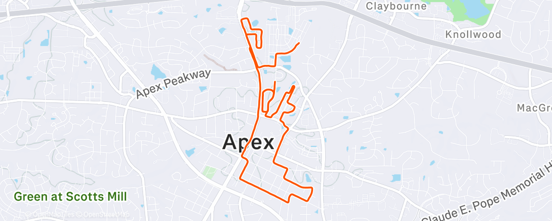 Map of the activity, Lunch Run