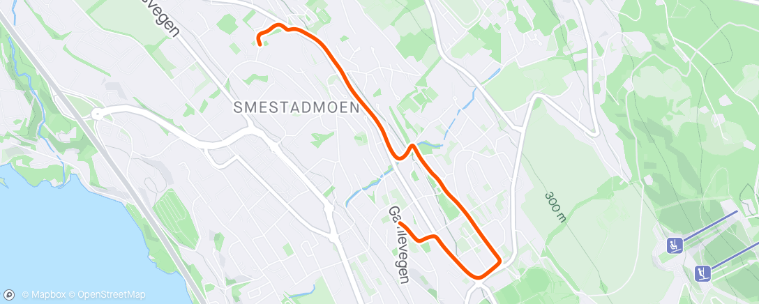 Map of the activity, Evening Run med dog