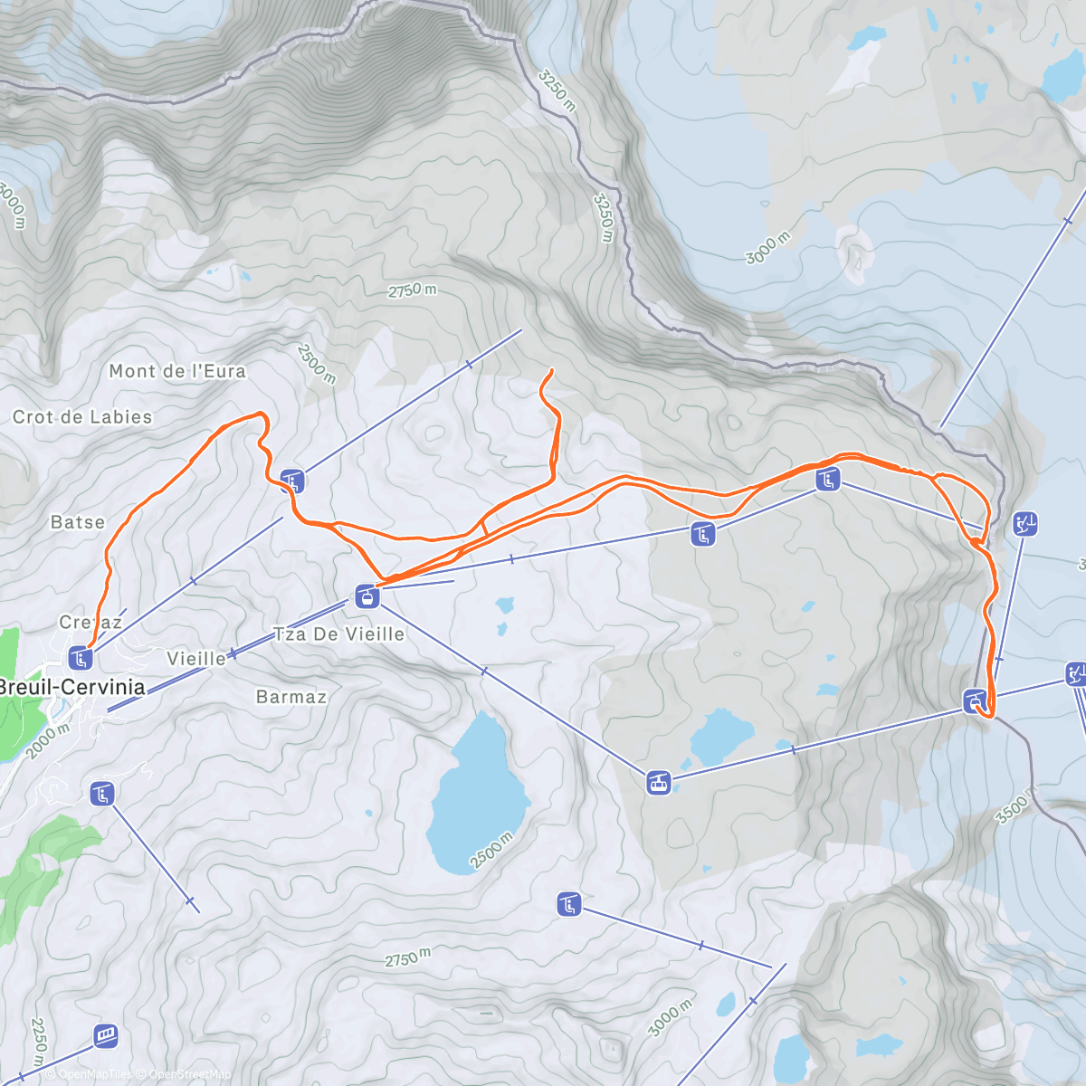 Map of the activity, Cervinia 🤪