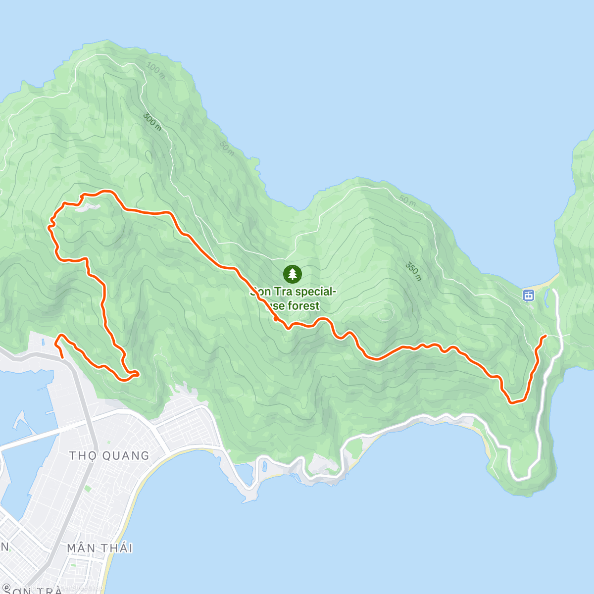 Map of the activity, Son Tra Mountain