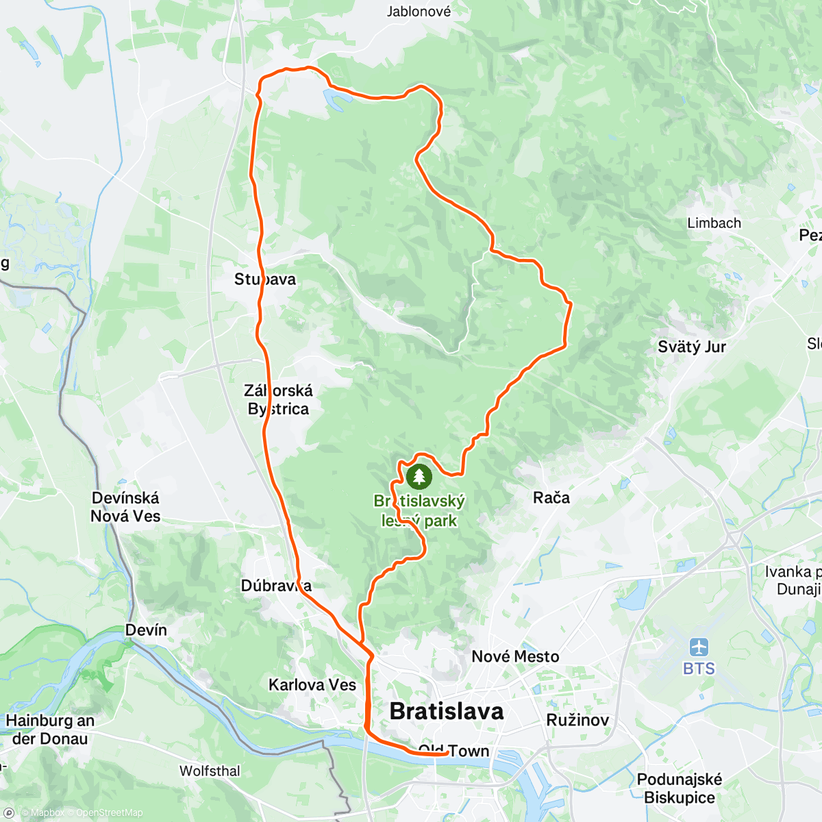 Map of the activity, Biely kríž - Lozorno