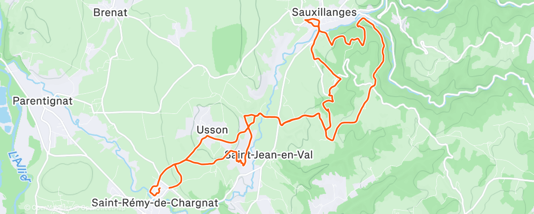 Map of the activity, Course à pied le matin