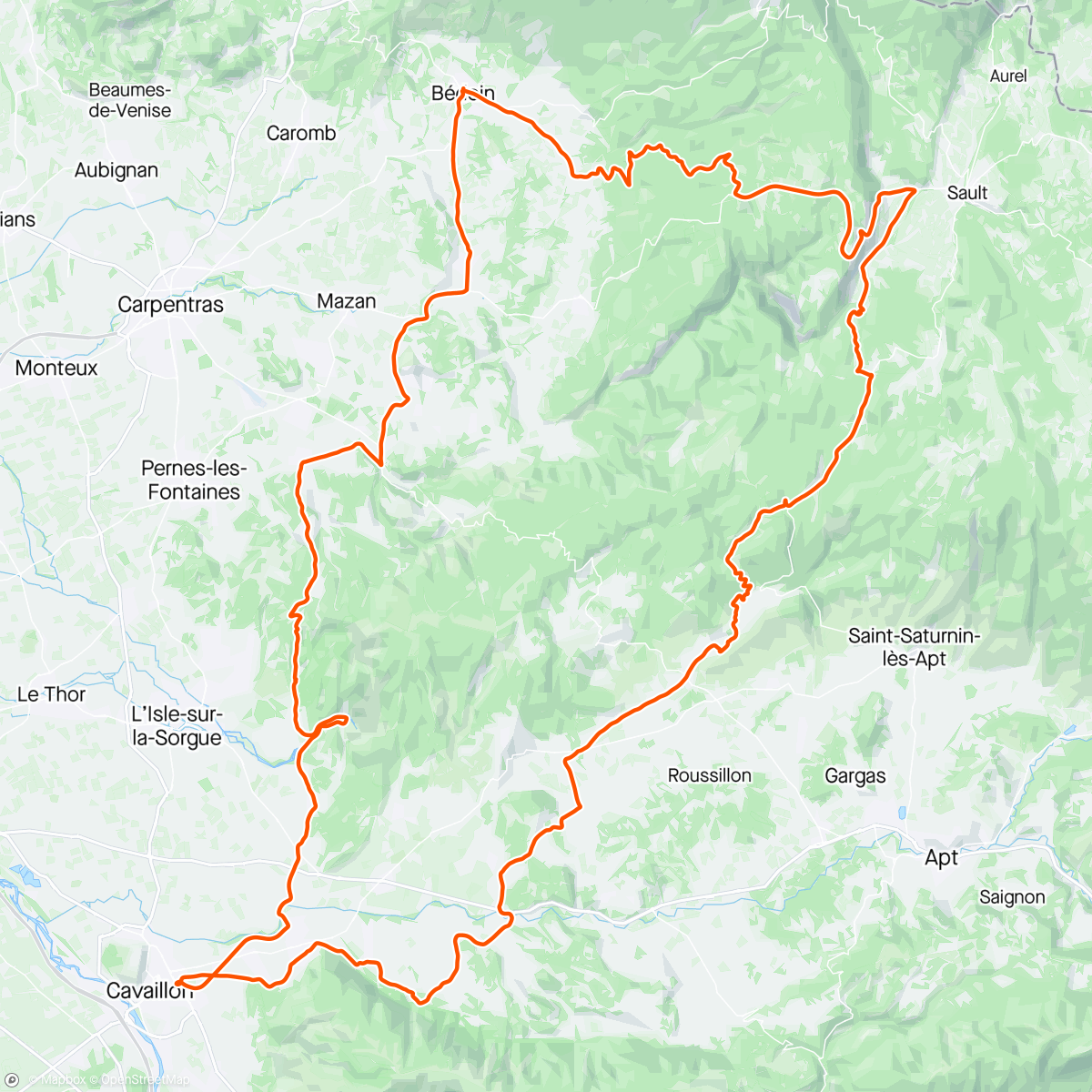 Map of the activity, BEDOIN GOLD RIDE