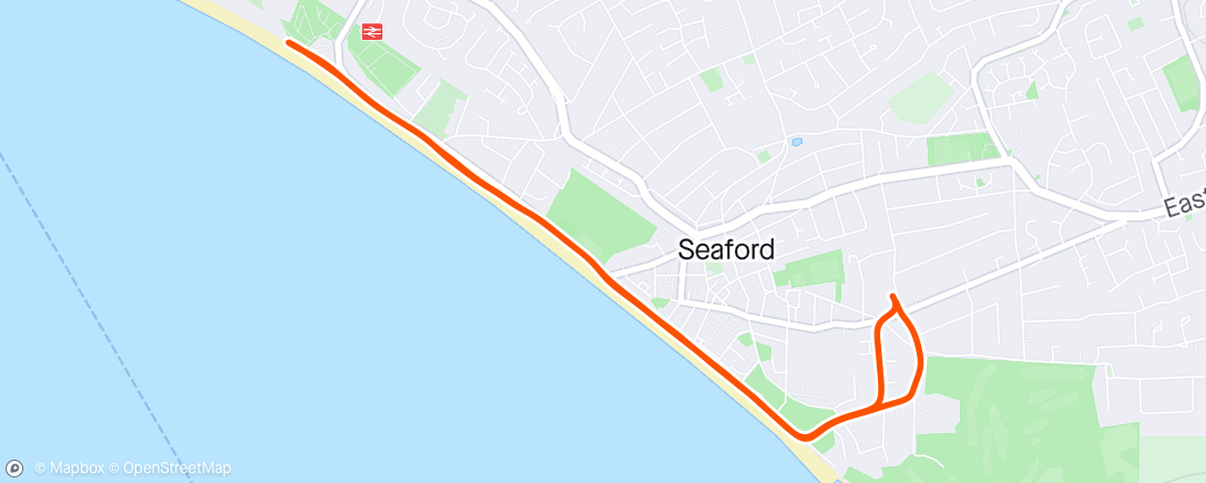 アクティビティ「Seafront to sailing club and back」の地図