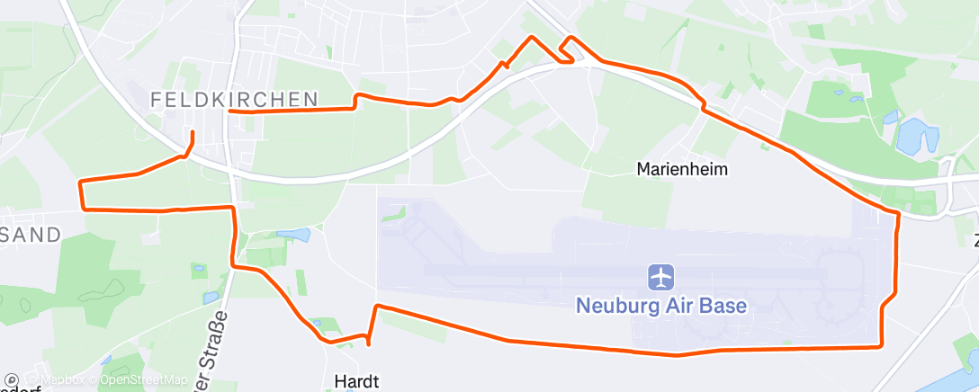 Map of the activity, THR 6x4min + HIT 3x 2min