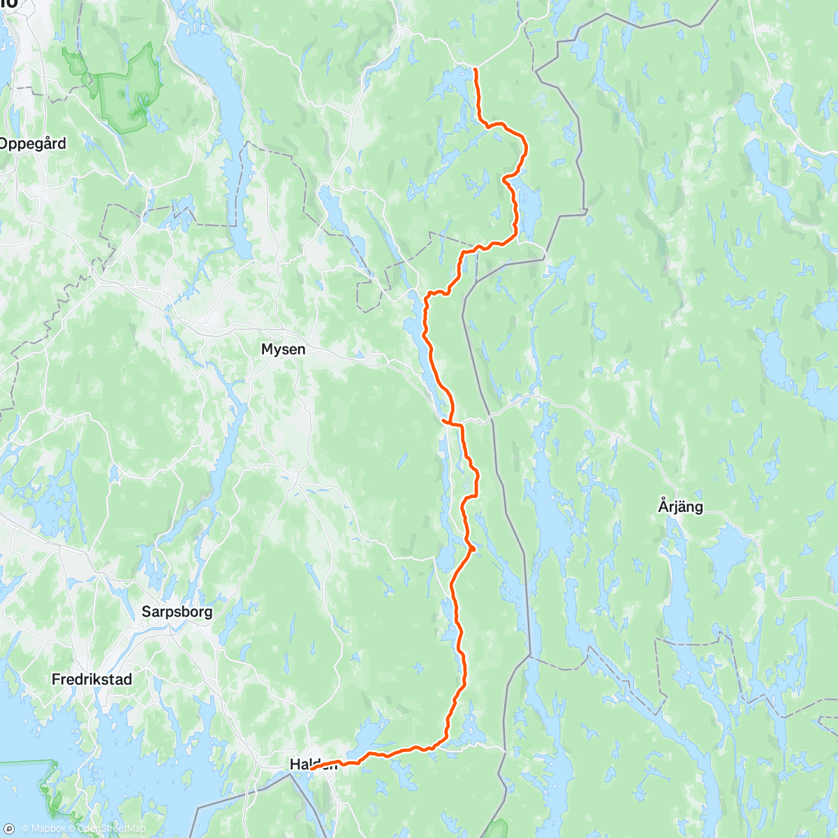 Map of the activity, Villmarksvegen #9: Dag 4/4