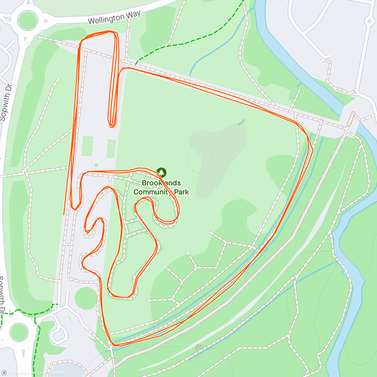 Kaart van de activiteit “Brooklands Parkrun”