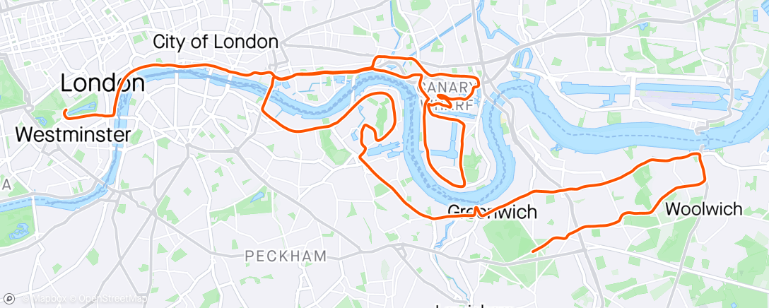 Карта физической активности (London Marathon 2024)