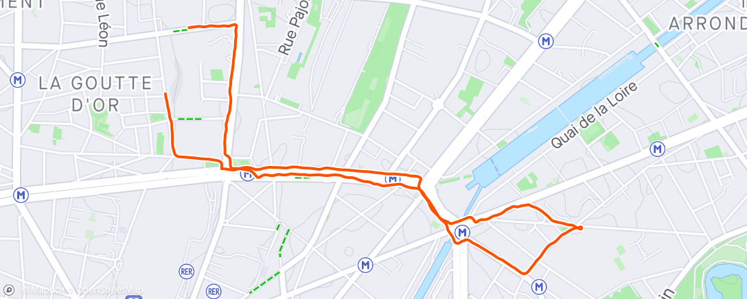 Map of the activity, Paris: 1st Run