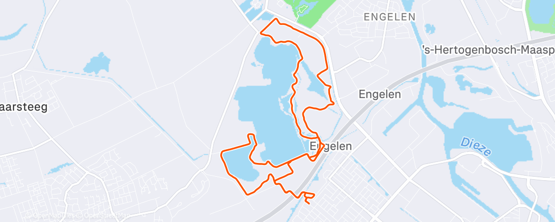 Map of the activity, Middagsessie trailrunning
