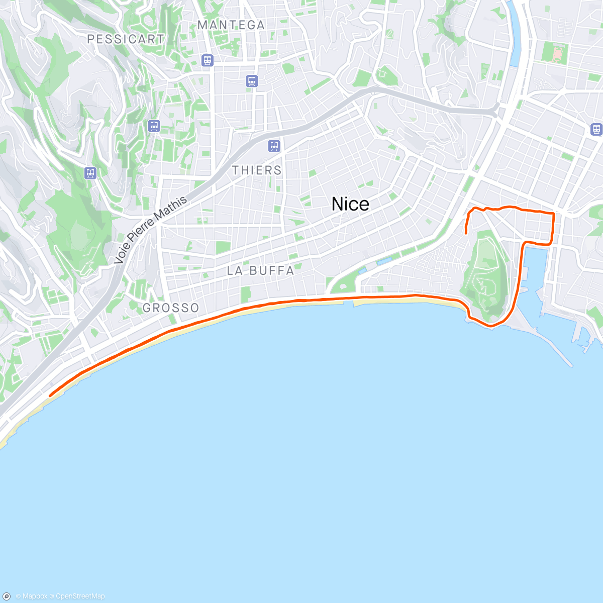 Map of the activity, Afternoon Run