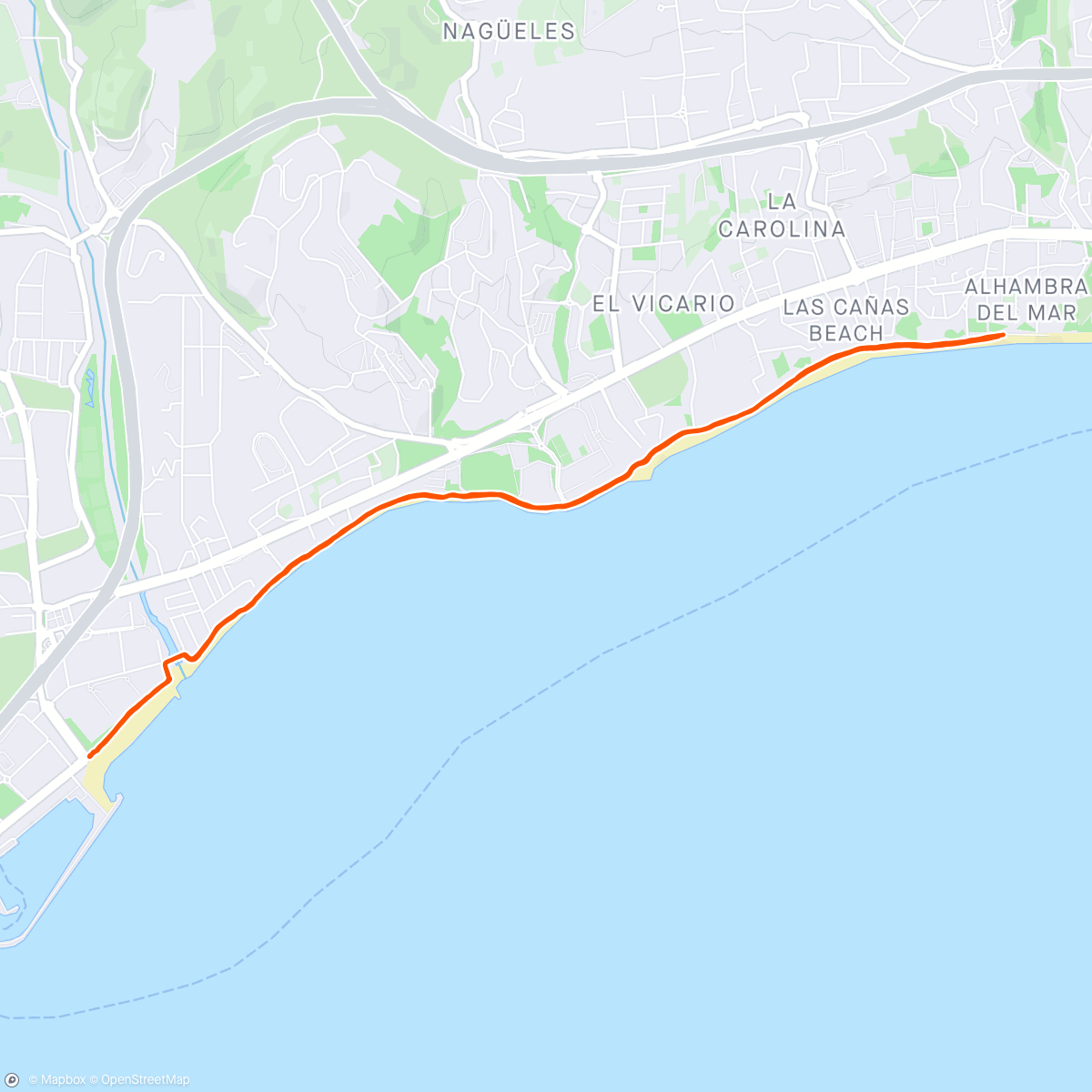 Карта физической активности (Morning Walk in Marbella)