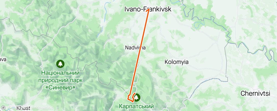 Map of the activity, Ночная ходьба