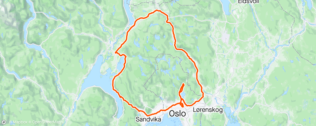 Map of the activity, Den årlige turen rundt Nordmarka ✅