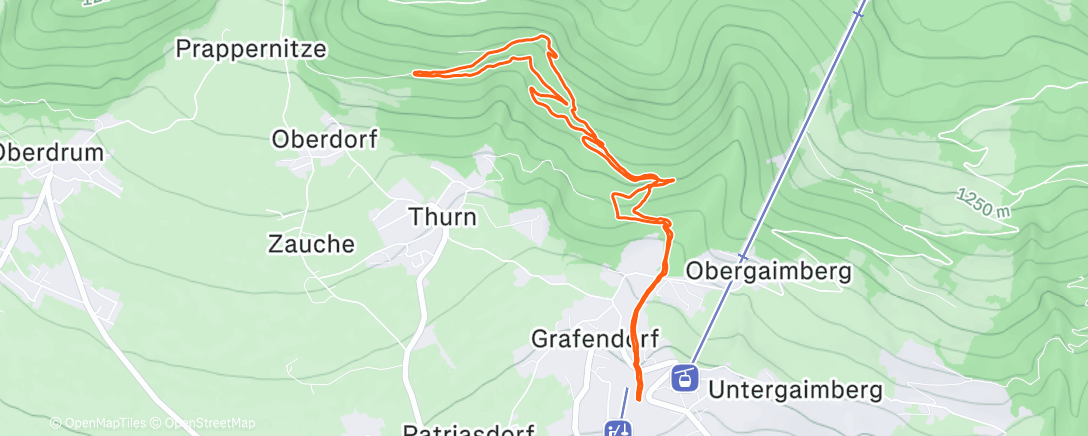 Map of the activity, Wanderung am Nachmittag
