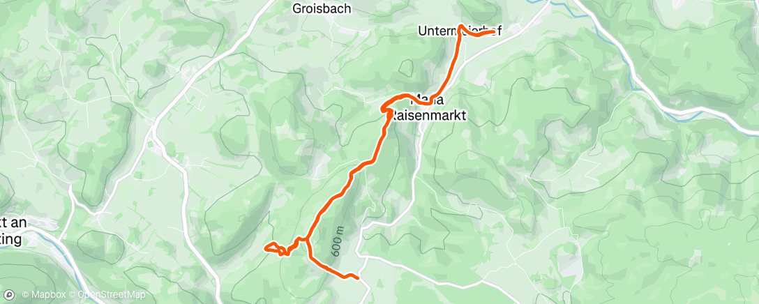 Map of the activity, Peilstein Trailing