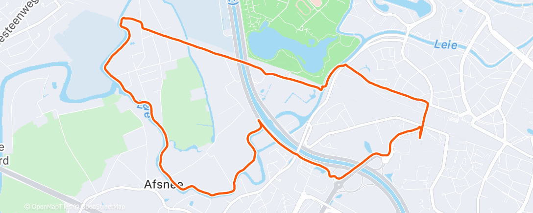 Map of the activity, Snowy morning run