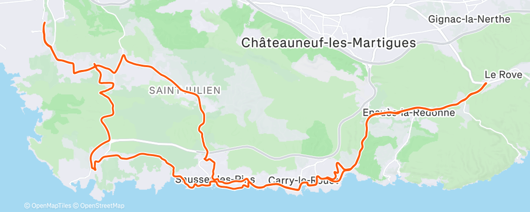 Map of the activity, Sortie vélo le matin