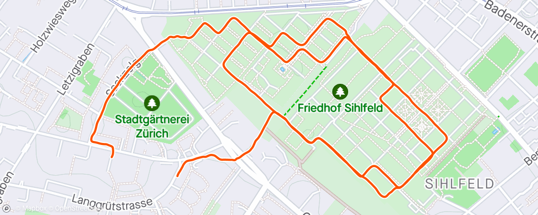 Map of the activity, Midday run
