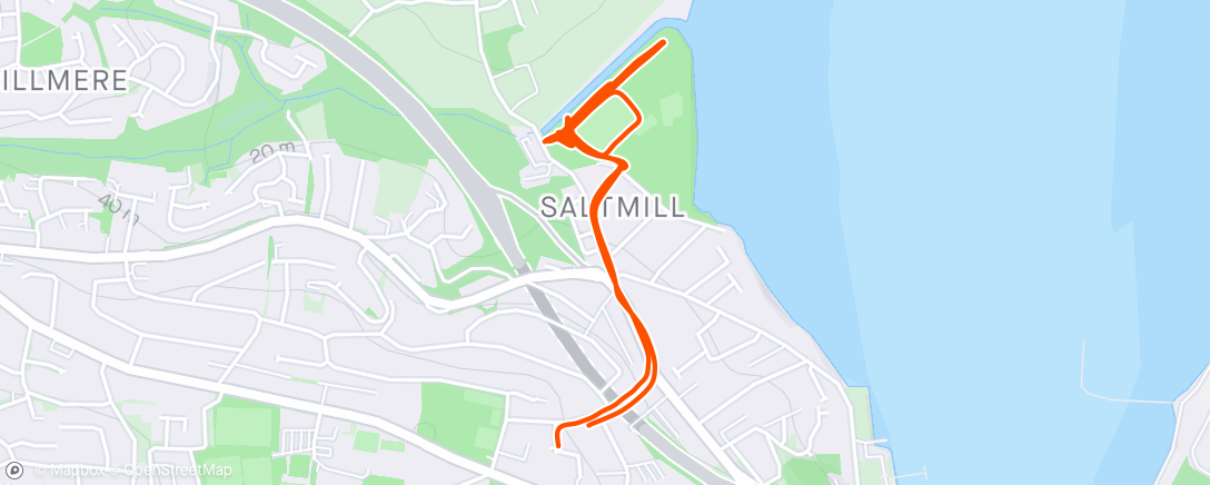 Map of the activity, Tamar Trotters - sprint session