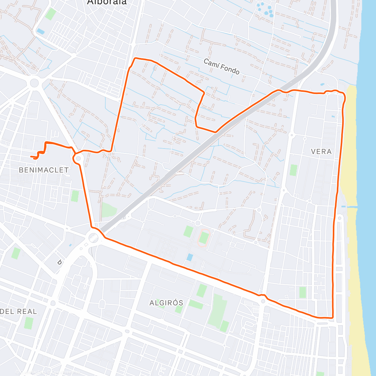 Map of the activity, Morning Run