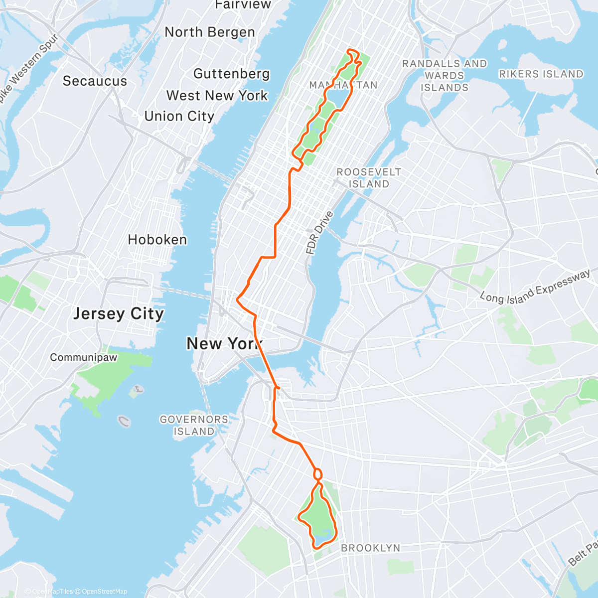 Map of the activity, Zwift - 15.9 on Double Parked in New York