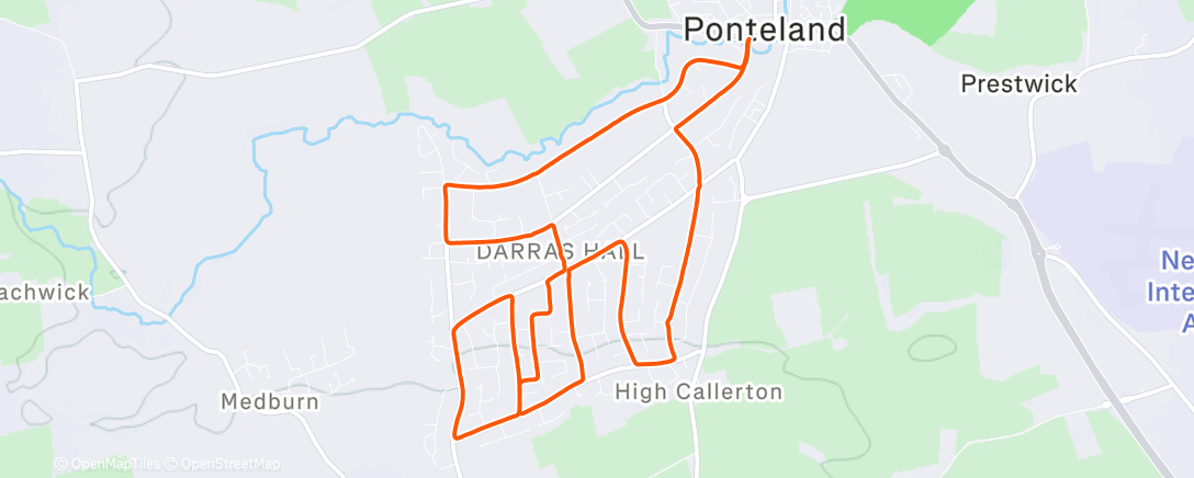 Map of the activity, Sunday Long Run