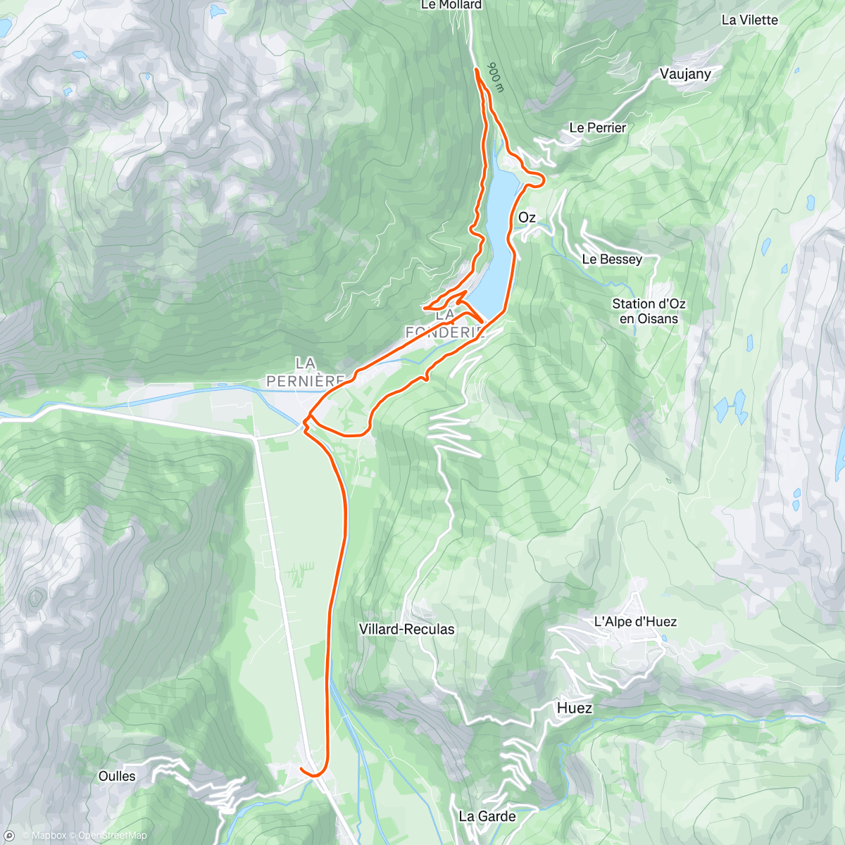 Map of the activity, Allemont and around the lake