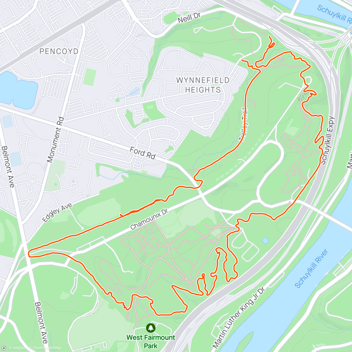Map of the activity, Afternoon Run w/ dogs and Walt!