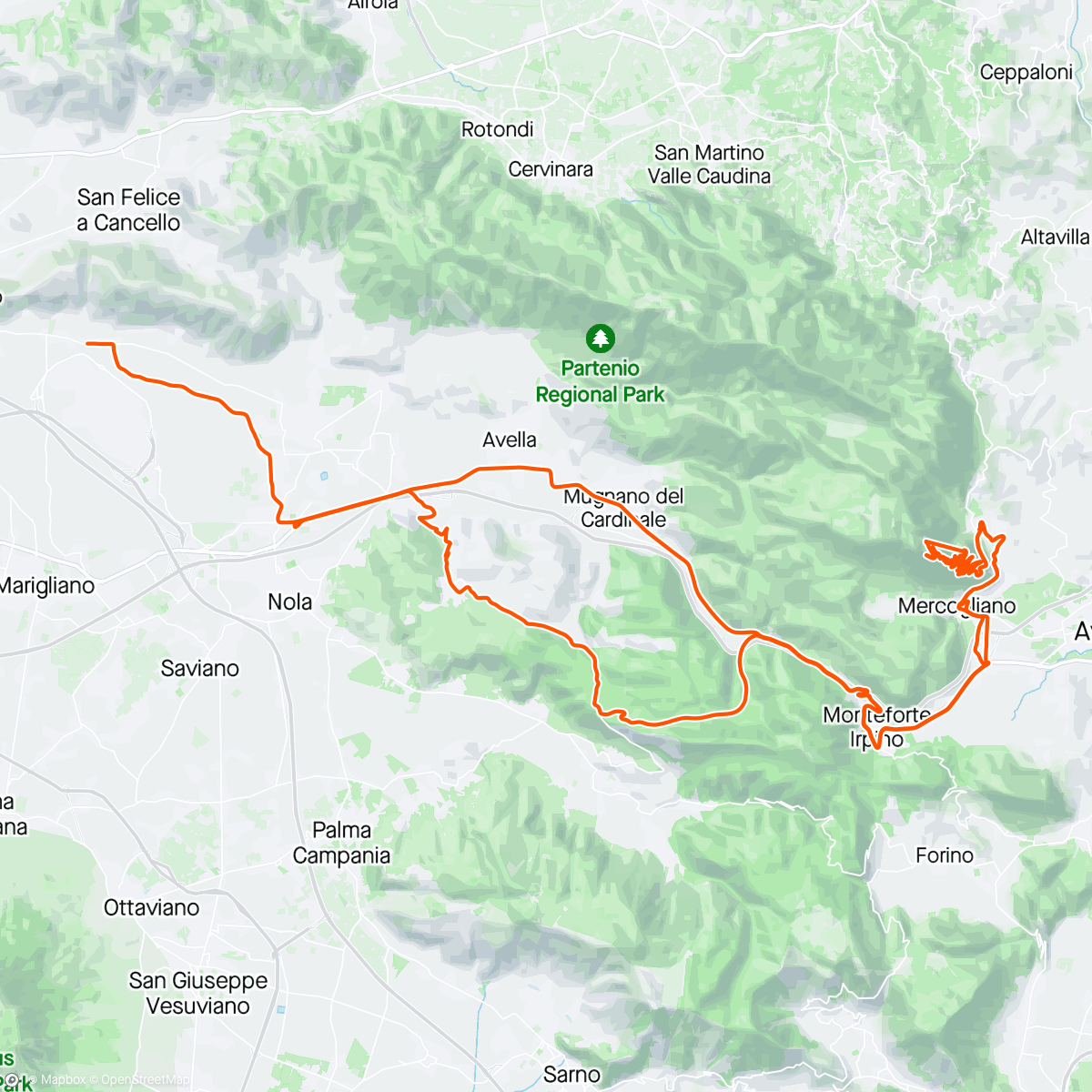Map of the activity, Monte vergine