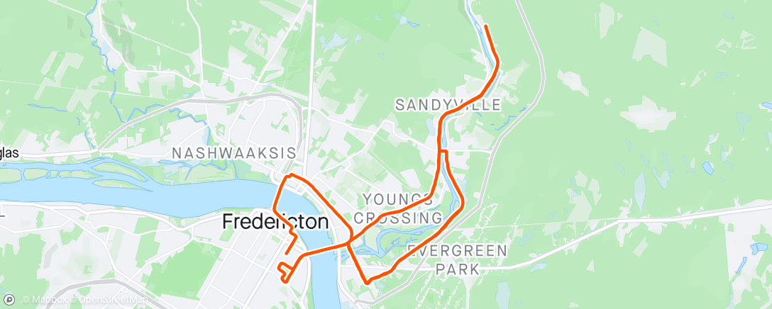 Map of the activity, Fredericton Marathon 2024