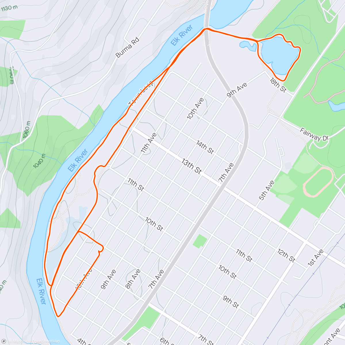 Map of the activity, Maiden Lake Loop