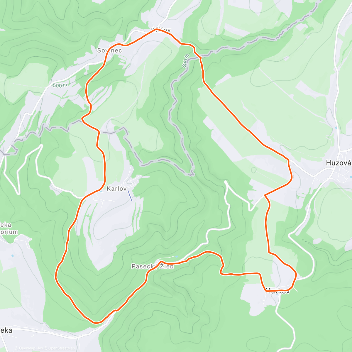 Карта физической активности (Base around Castle Sovinec❄️☀️)