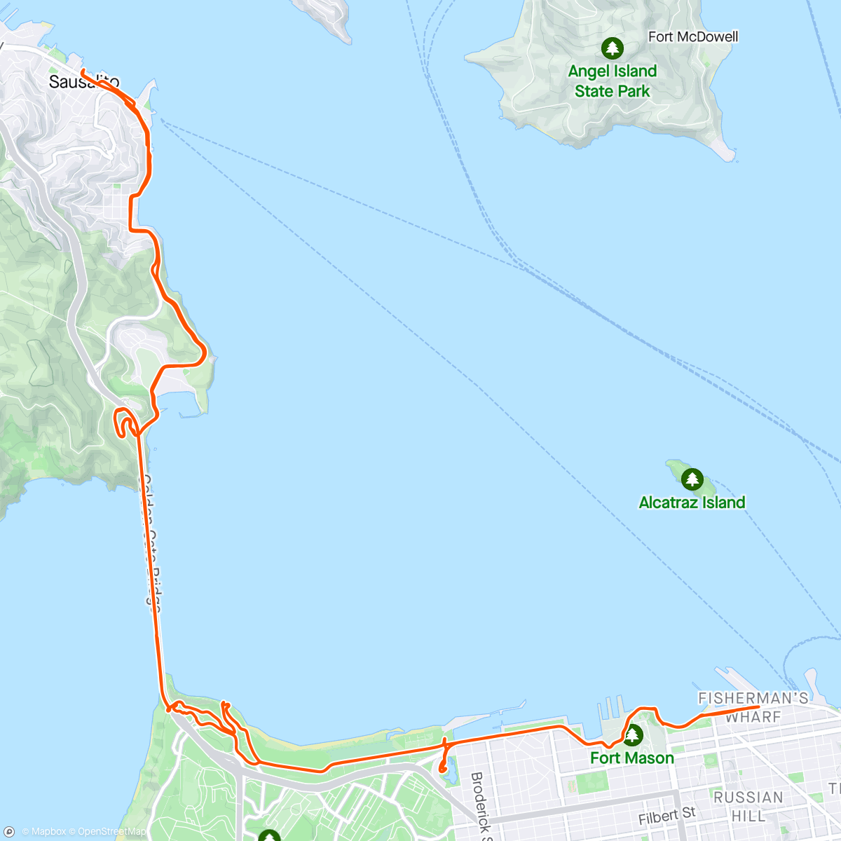 Map of the activity, Golden Gate loop