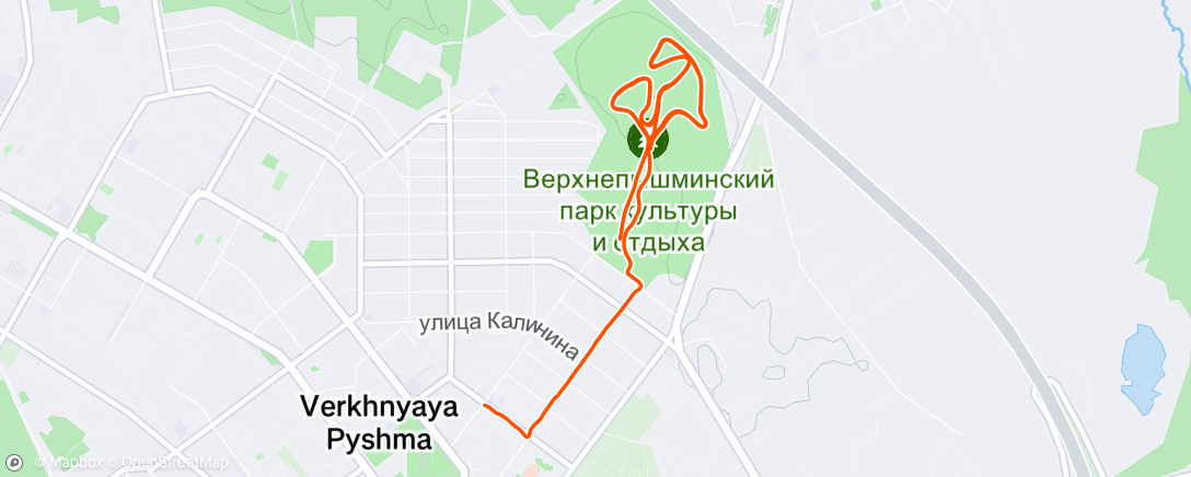Map of the activity, Вечерний забег