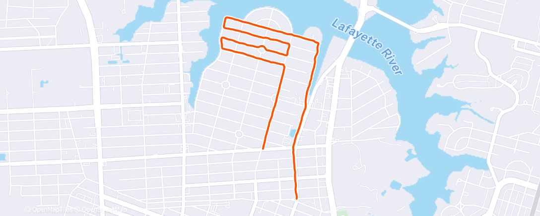 Map of the activity, Afternoon Run