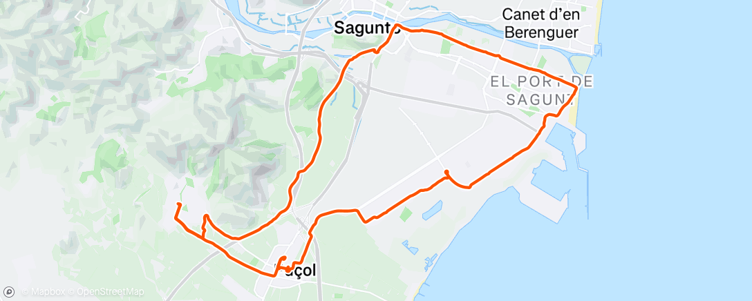 Map of the activity, Evening Ride