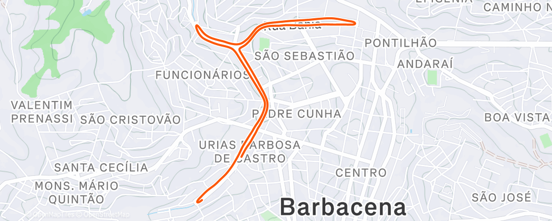 Map of the activity, Corrida ao entardecer