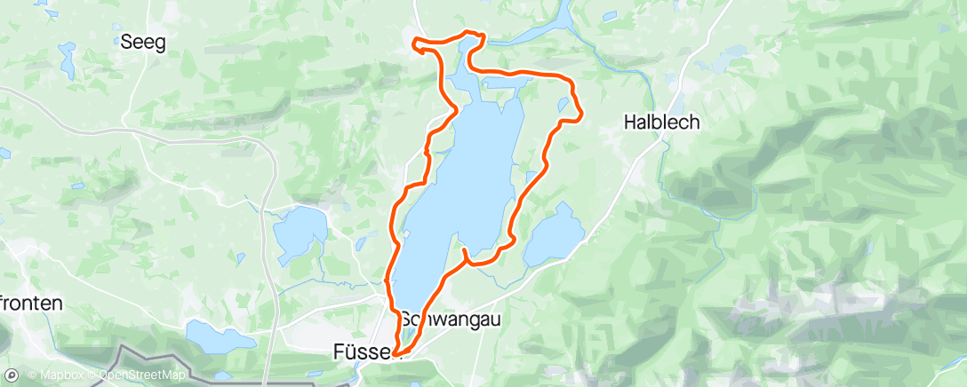 Map of the activity, Runt reservoaren i Füssen