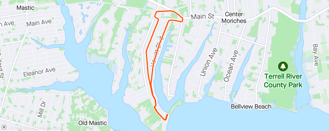 Map of the activity, Evening Run Wednesday Moriches Field Brewery Running Group 🏃‍♂️
