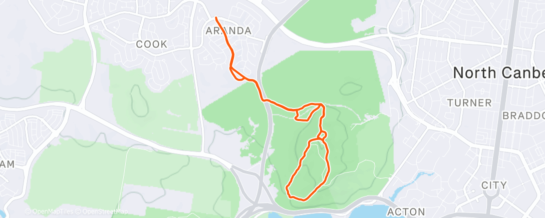 Map of the activity, Evening Trail Run