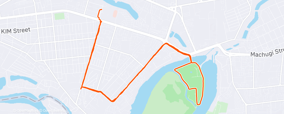 Map of the activity, Evening Run