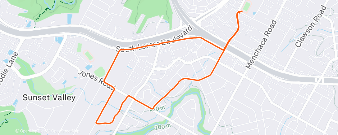 Map of the activity, Morning Run