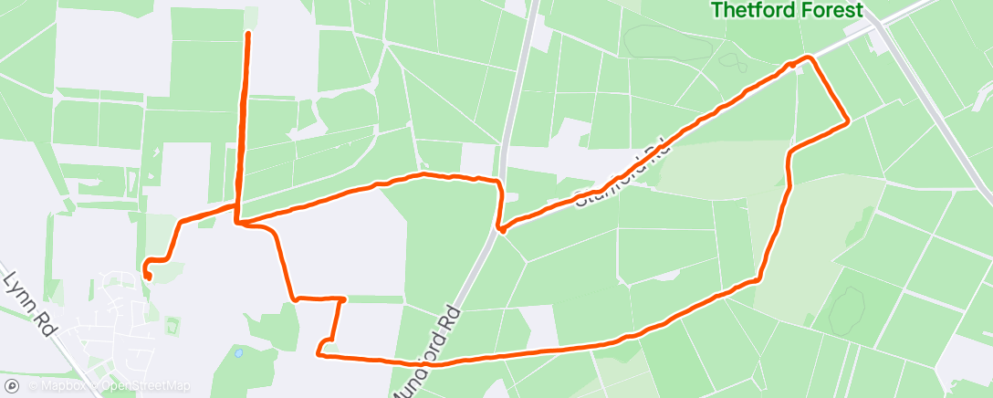 Map of the activity, Weeting Castle and Grimes Graves walk