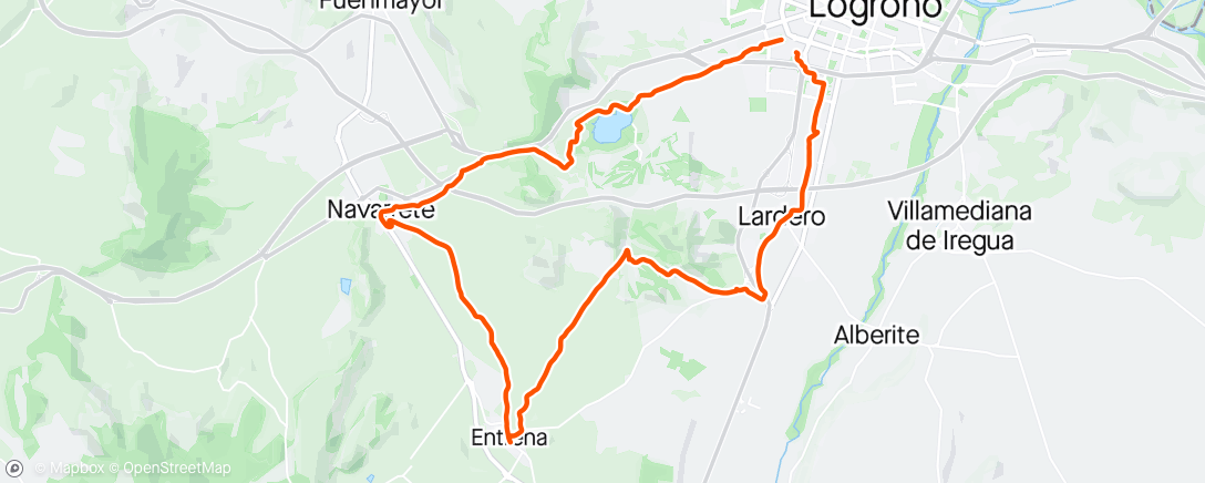 Mapa da atividade, RUTAbis: Navarrete, Entrena y Lardero desde Logroño