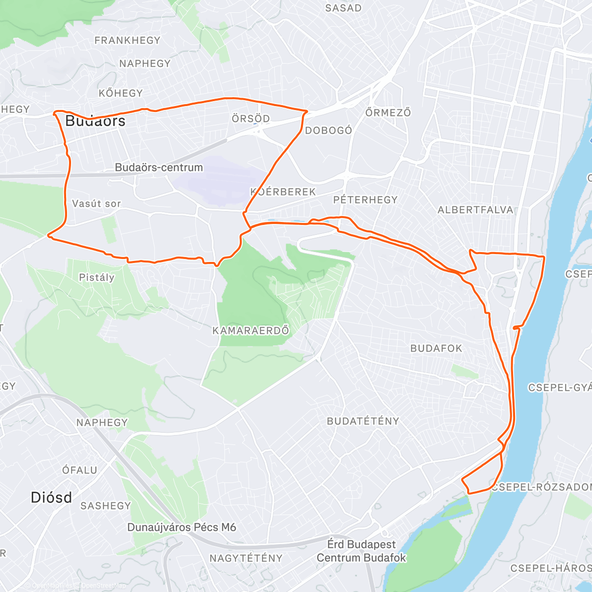 Карта физической активности (30km)