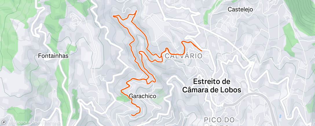 Map of the activity, Corrida em trilho na hora de almoço