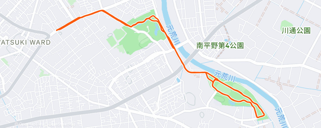 Map of the activity, Morning Run